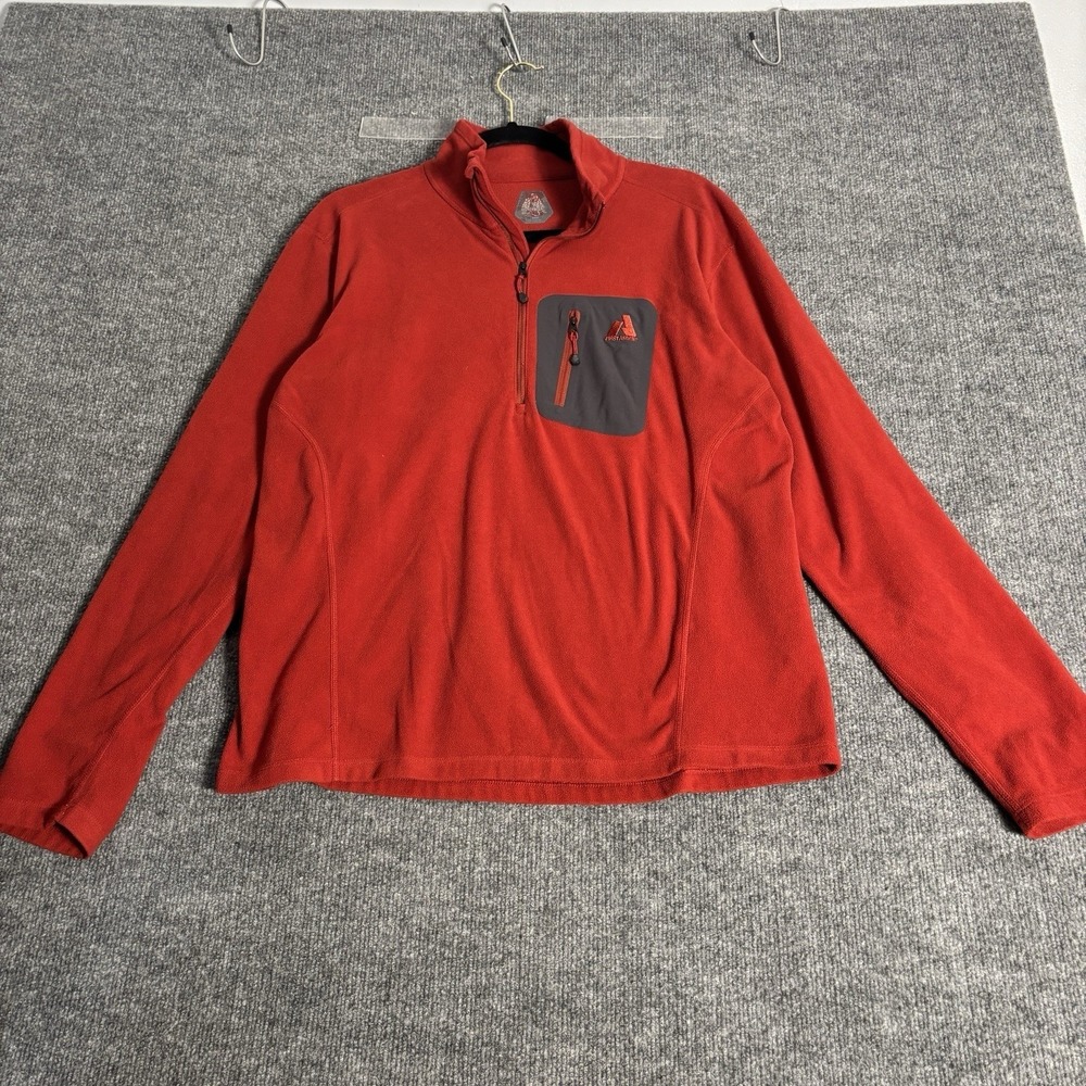 High Sierra Mens Red Fleece Quarter Zip Pullover Jacket Size Large